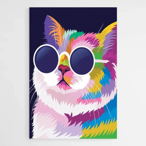 Tableau Chat Lunettes