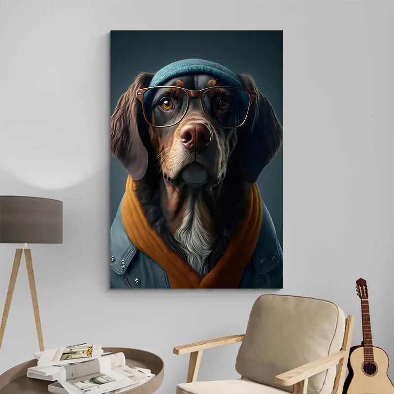 Tableau Chien Habillé