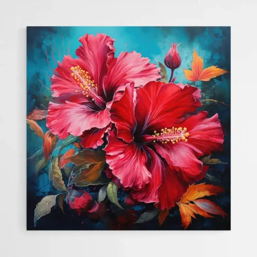 Tableau fleur acrylique