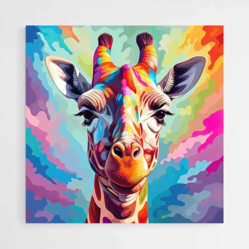 Tableau Girafe Coloré