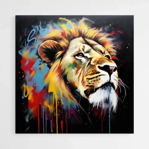 Tableau Lion Graffiti