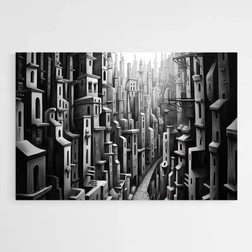 Tableau noir et blanc moderne