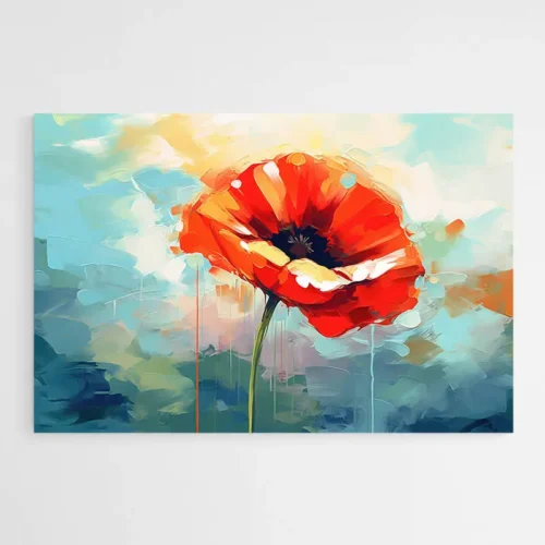 Tableau peinture coquelicot moderne