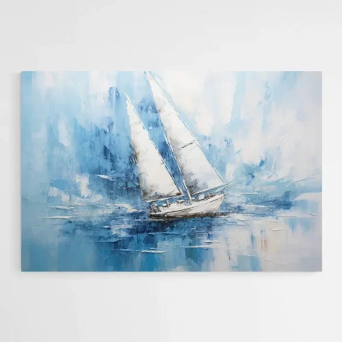 Tableau peinture voilier moderne