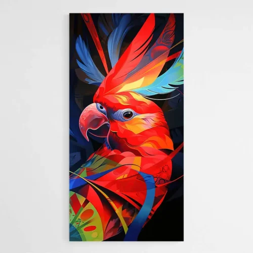 Tableau perroquet Rouge