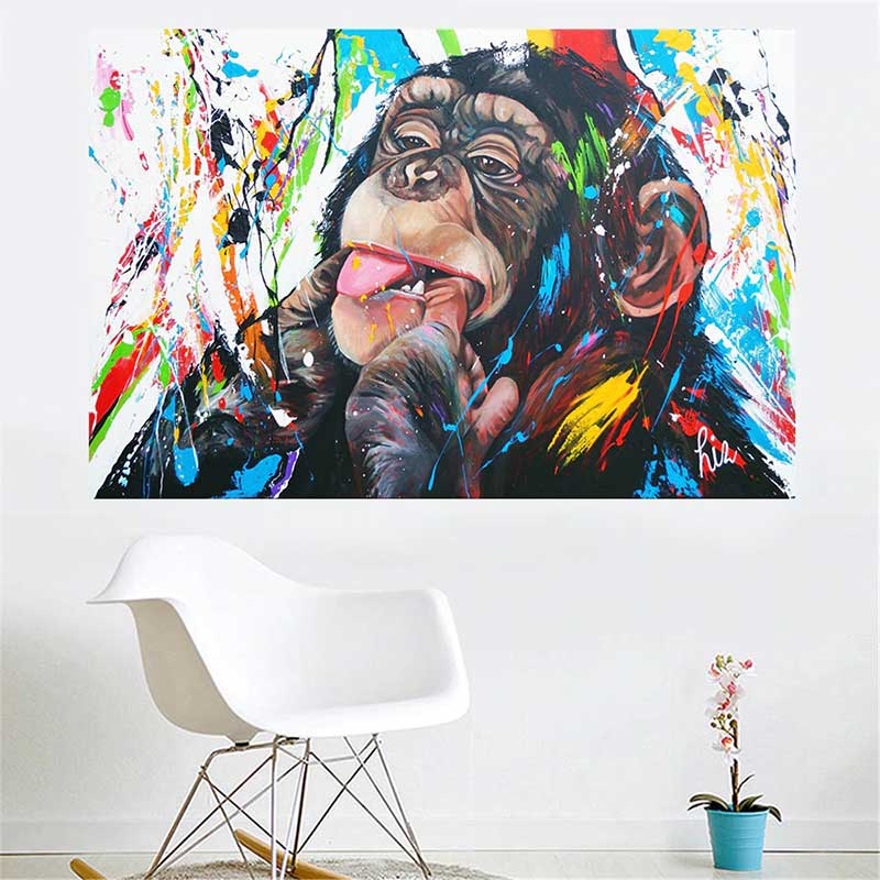 Tableau Singe Multicolore