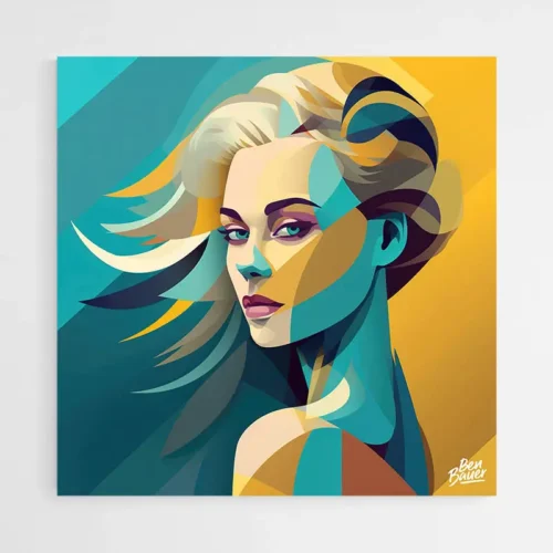 Tableau Visage Femme Abstrait