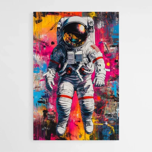 Tableau Street Art Cosmonaute