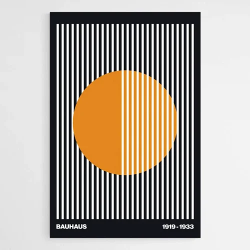 Affiche Bauhaus orange et noire