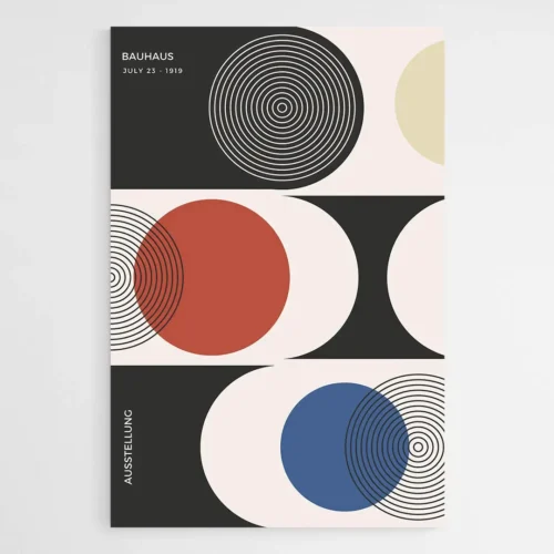 Affiche Bauhaus rouge et bleue