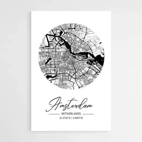 Affiche Carte Amsterdam