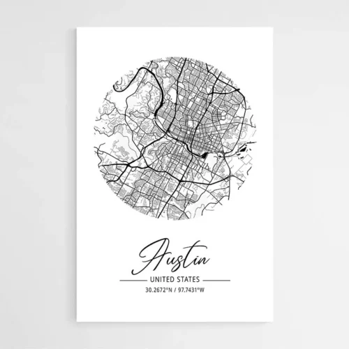 Affiche Carte Austin