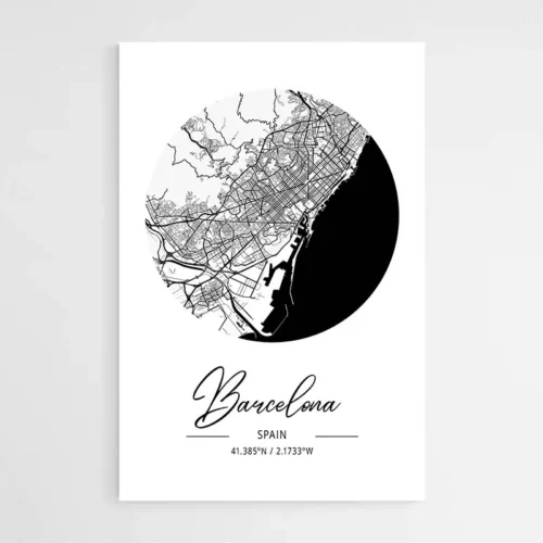 Affiche Carte Barcelona