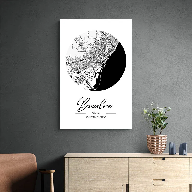 Affiche Carte Barcelona