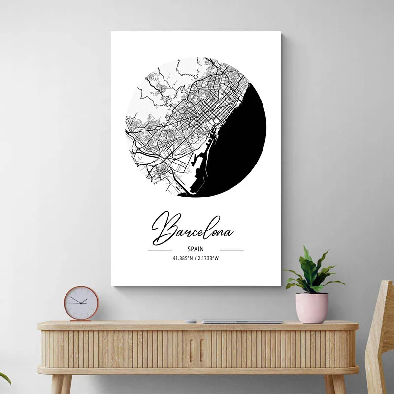 Affiche Carte Barcelona