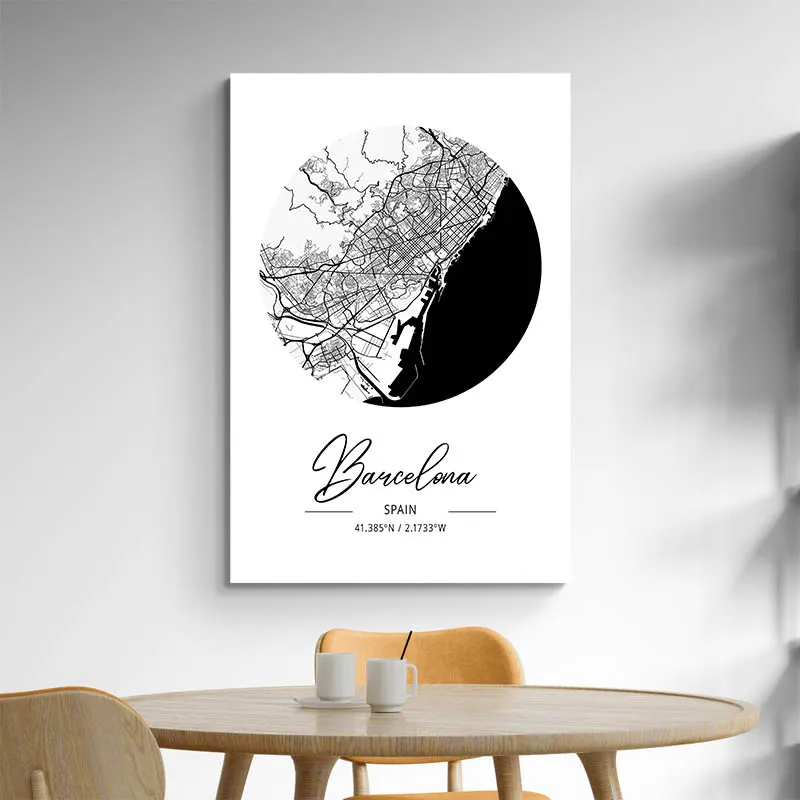Affiche Carte Barcelona