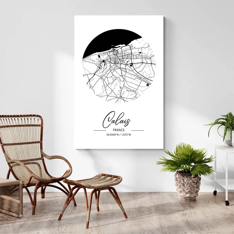 Affiche Carte Calais
