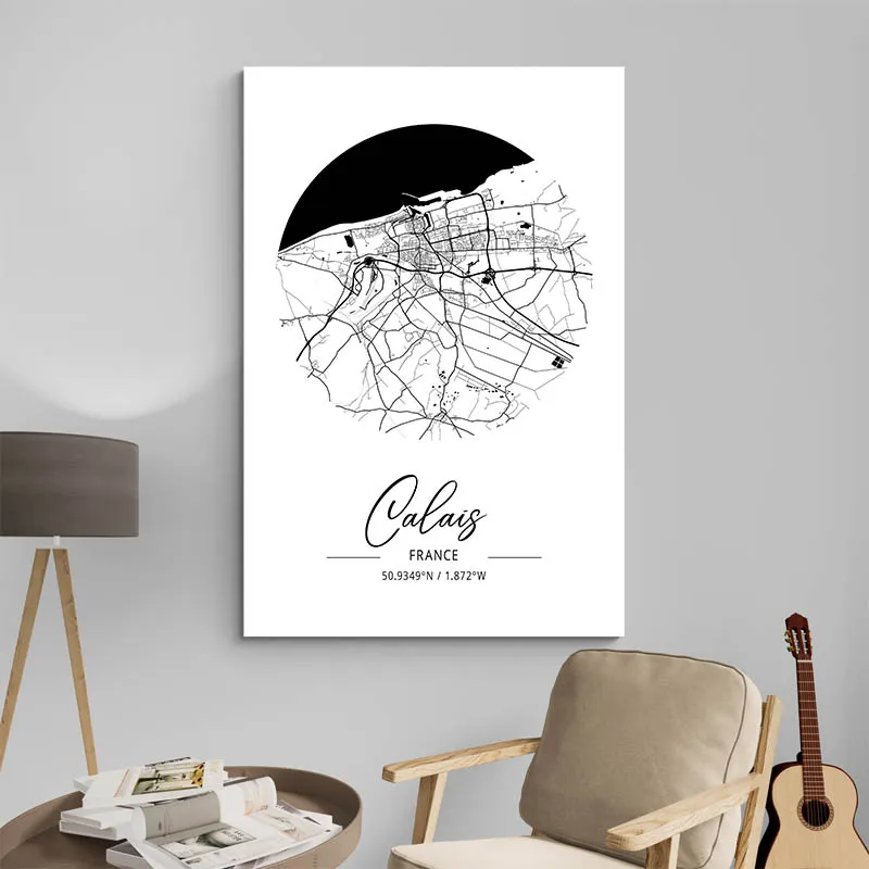 Affiche Carte Calais