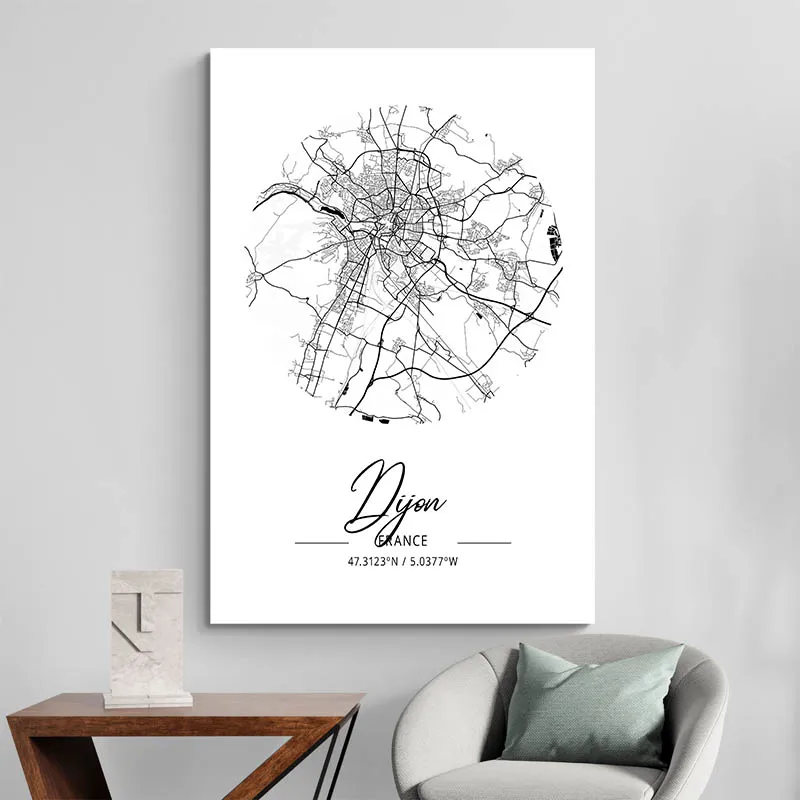 Affiche Carte Dijon