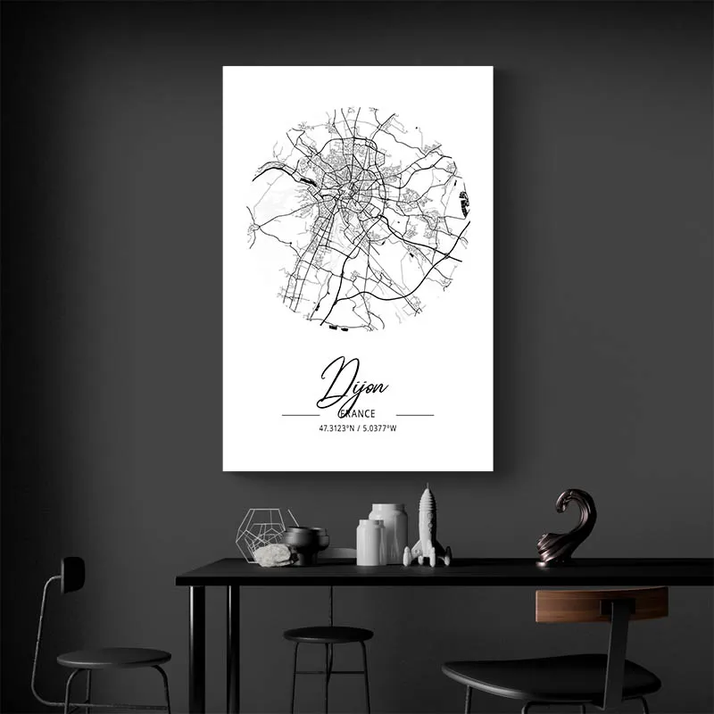 Affiche Carte Dijon