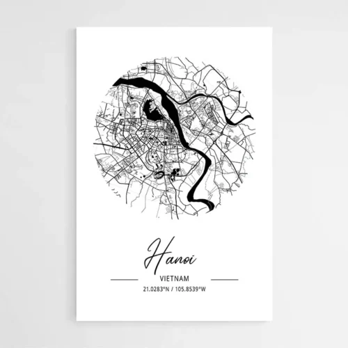 Affiche Carte Hanoi