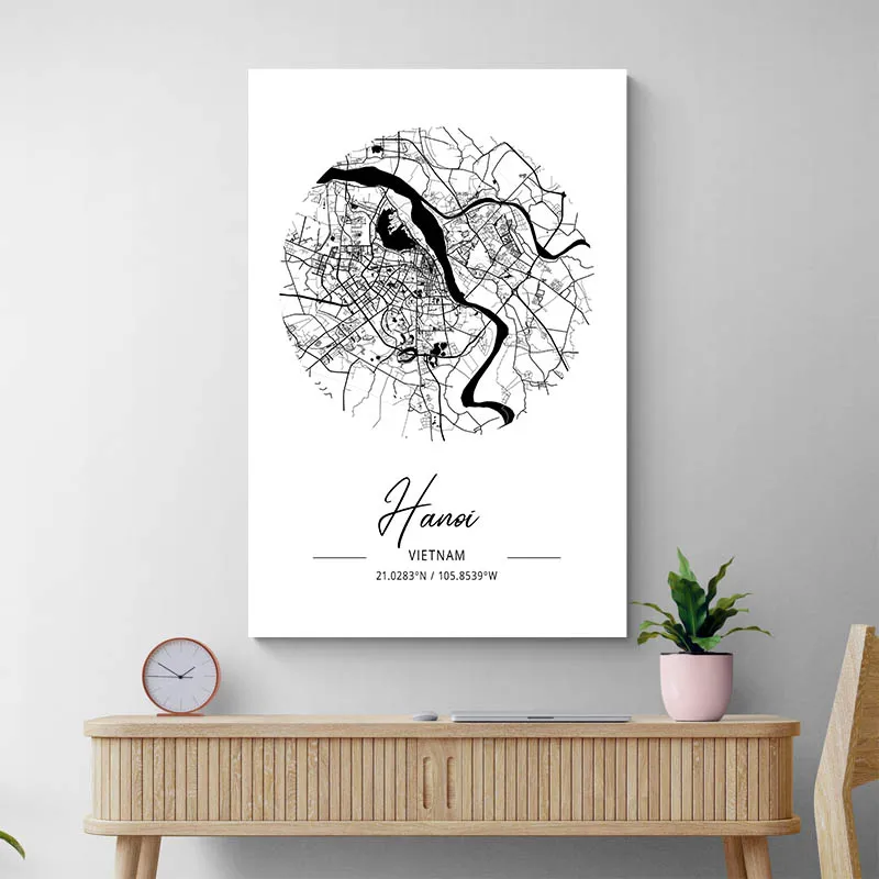 Affiche Carte Hanoi