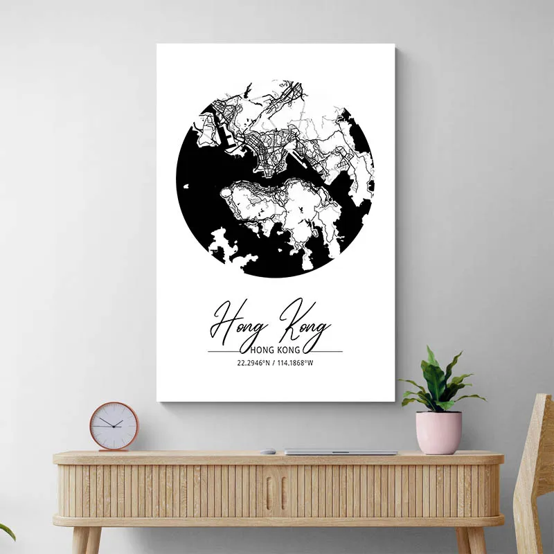 Affiche Carte Hong Kong