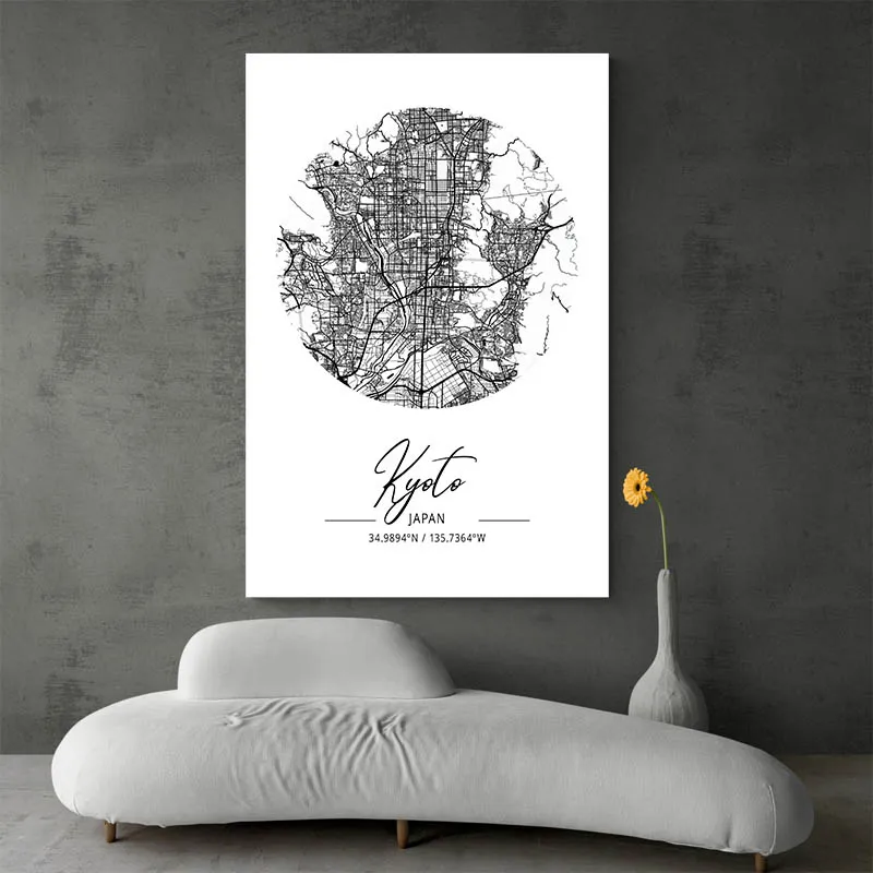 Affiche Carte Kyoto