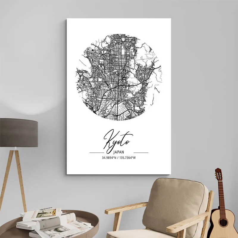 Affiche Carte Kyoto