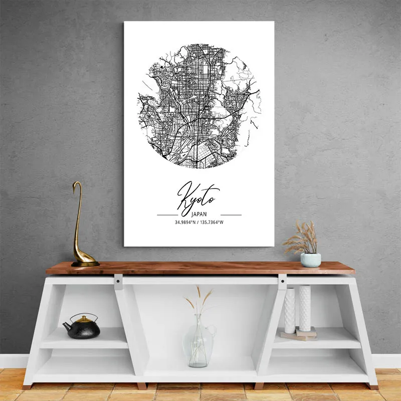 Affiche Carte Kyoto