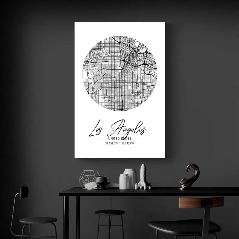 Affiche Carte Los Angeles