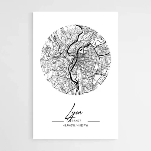 Affiche Carte Lyon