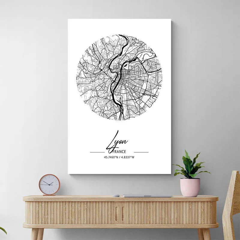 Affiche Carte Lyon