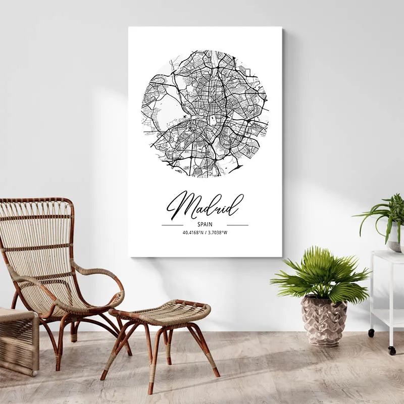 Affiche Carte Madrid