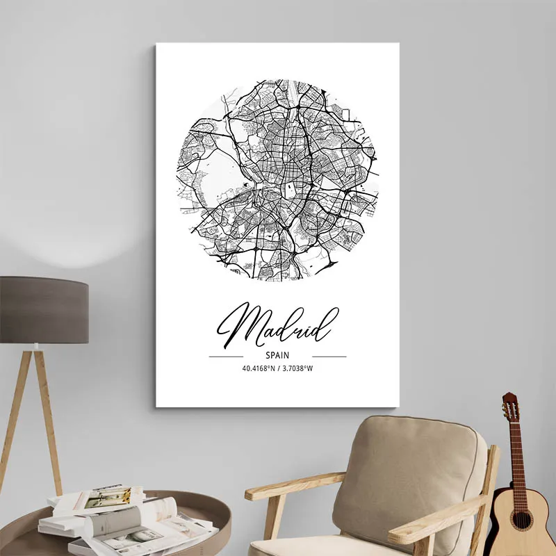 Affiche Carte Madrid