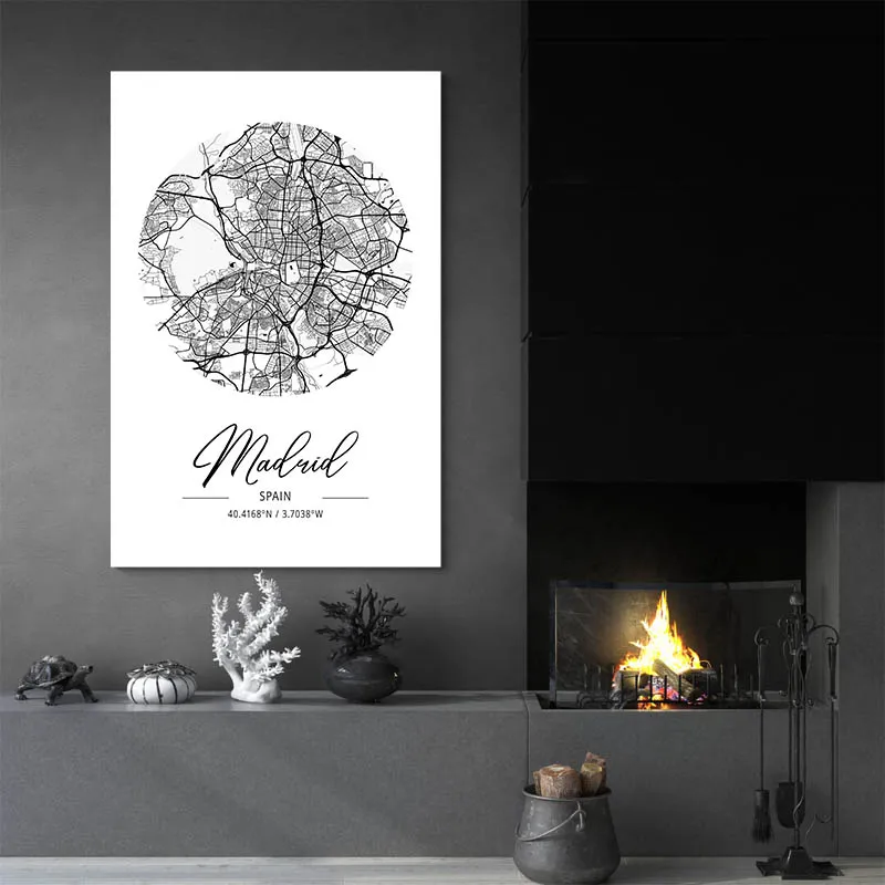 Affiche Carte Madrid