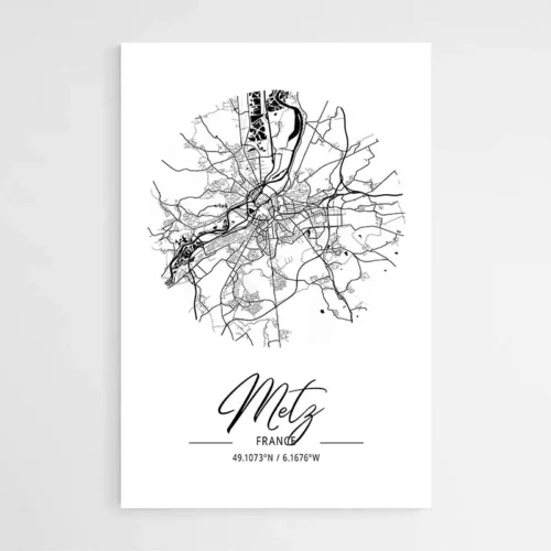 Affiche Carte Metz