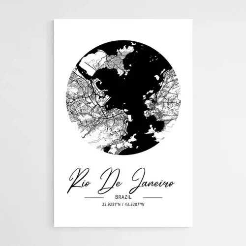 Affiche Carte Rio De Janeiro