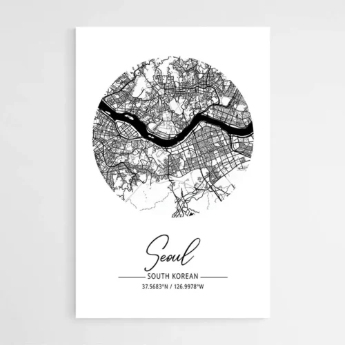 Affiche Carte Seoul