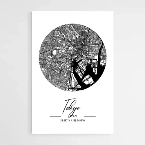 Affiche Carte Tokyo