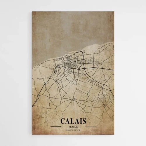 Affiche Carte Vintage Calais France
