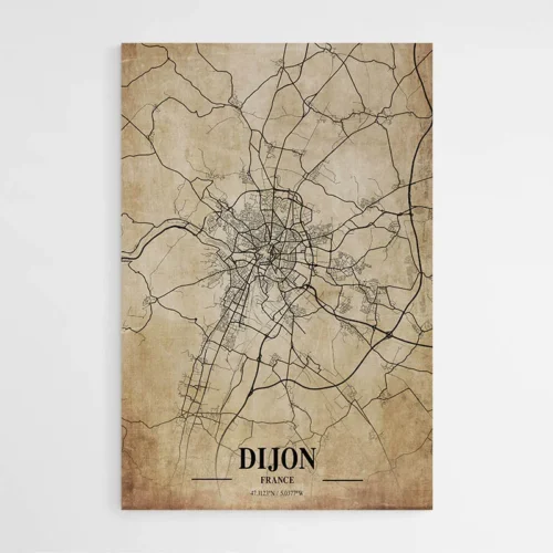 Affiche Carte Vintage Dijon France
