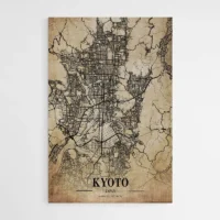 Affiche Carte Vintage Kyoto Japan
