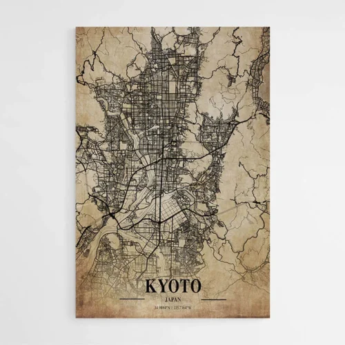 Affiche Carte Vintage Kyoto Japan