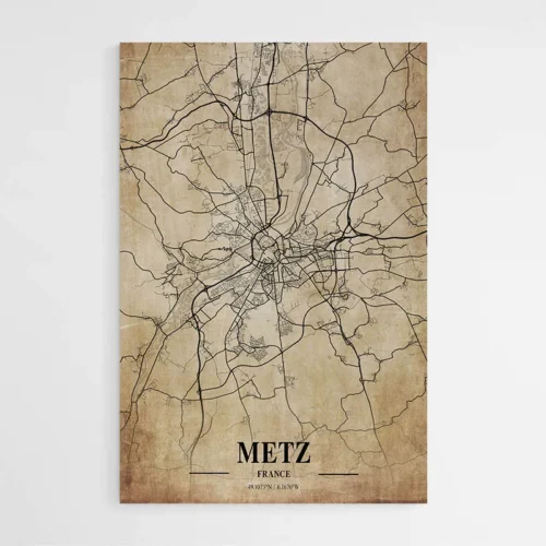 Affiche Carte Vintage Metz France