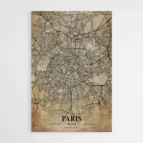 Affiche Carte Vintage Paris France