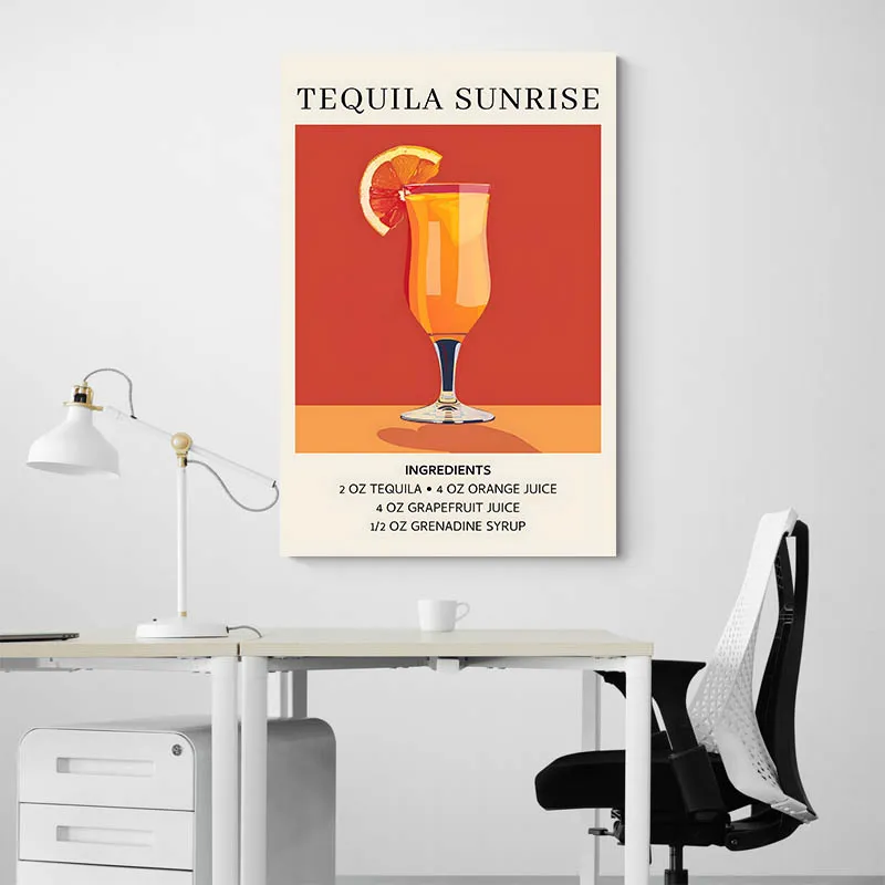 Affiche Ingredients Tequilla Sunrise