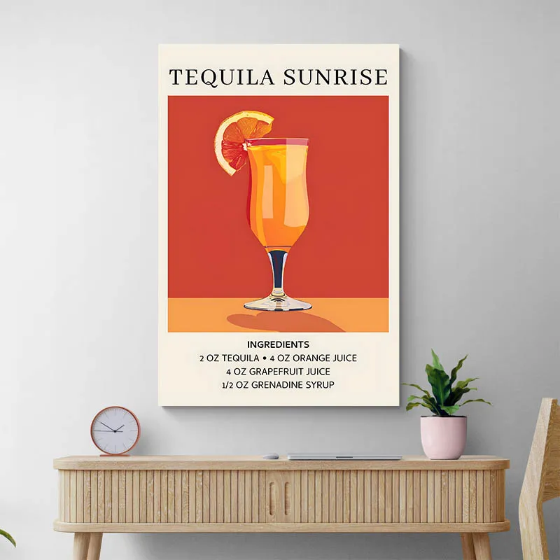 Affiche Ingredients Tequilla Sunrise