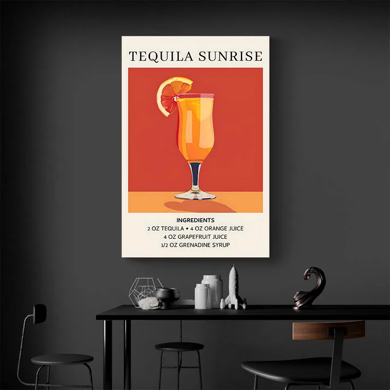 Affiche Ingredients Tequilla Sunrise