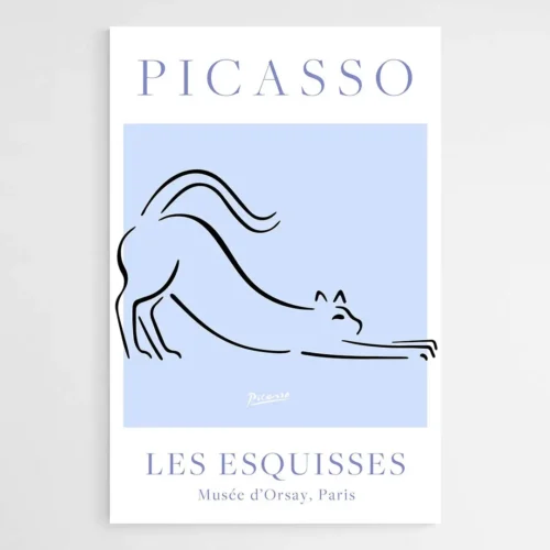 Affiche chat Picasso bleue